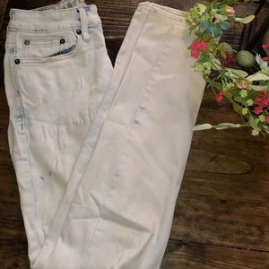 American Eagle Acid Wash White Jeans